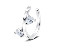 Bow CZ Silver Ear Cuff EC-1198